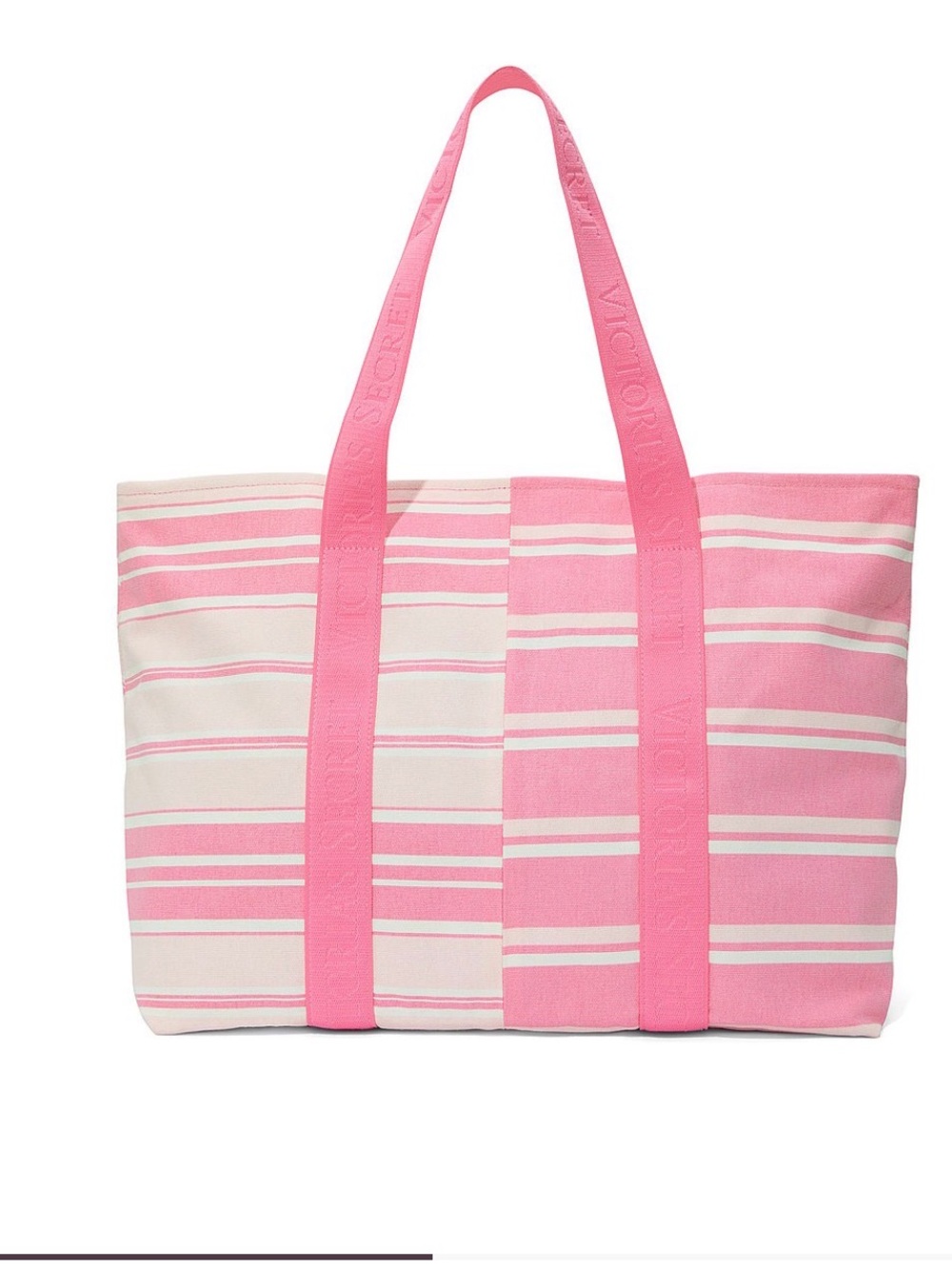 Victoria's Secret Heritage Stripe Canvas Tote Bag NWT